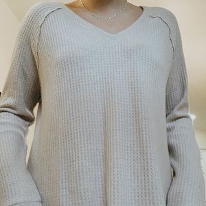UN-WORN Oatmeal waffled Aerie Oversized Sweater